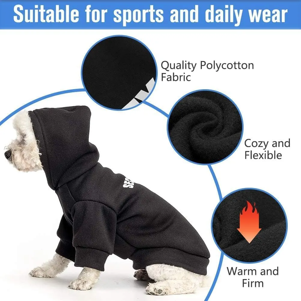 SCENEREAL Security Dog Hoodie Sweaters for Small Medium Large Dogs, Brushed Fleece Dog Clothes with Hat,Soft Cotton Winter Spring Coat All Weather Clothes, Classic Halloween Costume with Leash Hole