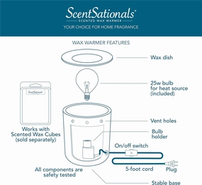 Scentsationals Wax Melt Warmer - Retro Radio Design - Scented Candle Warmer for Melts, Cubes, and Tarts