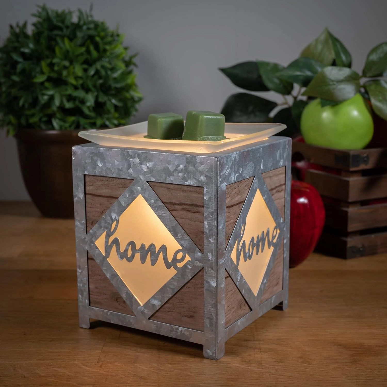Scentsationals Wax Melt Warmer, Wax Warmer for Scented Wax Melts - Wooded Home - Candle Wax Melter for Fragrance Cubes and Tarts