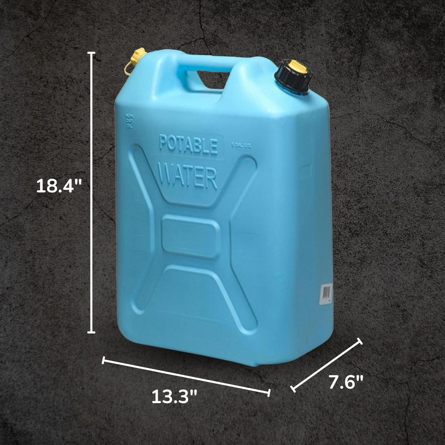Scepter Portable Plastic Military Style Food Grade 5 Gal Water Jug Container with Reversible Spout for Camping & Emergency Storage, Blue