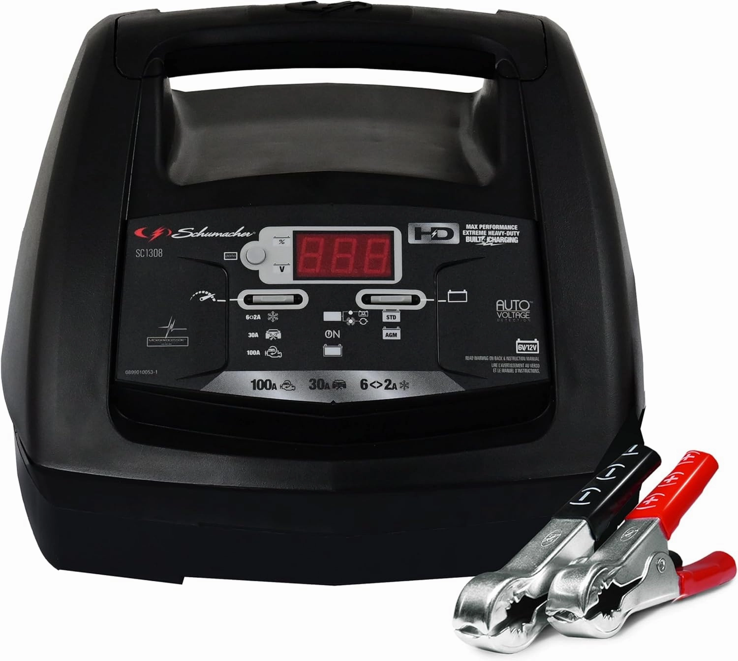 Schumacher Electric 6V / 12V Battery Charger & Engine Starter - Fully Automatic Battery Maintainer & Charger for AGM & Standard Batteries - SC1308