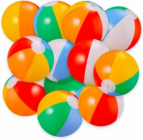 SCIONE Beach Balls Bulk 24 Pack - 9" Inflatable Beachballs Swimming Pool Toys for Kids Summer Water Games, Kids Birthday Party Favors Lua/Hawaiian Tropical Theme Decorations Supplies