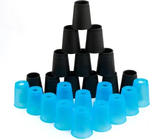 SEISSO Quick Stack Cups, 24PCS Stacking Cups Training Game for School Family Party, Kids Gifts Starter Set of Stacking Cup, Blue & Black