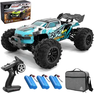 SG116 MAX 1/16 Brushless RC Cars for Adults Fast 50 mph, RC Trucks 4X4 Offroad Waterproof, 4WD High Speed Drift RC Car, All Terrain RC Truggy (3 Battery)