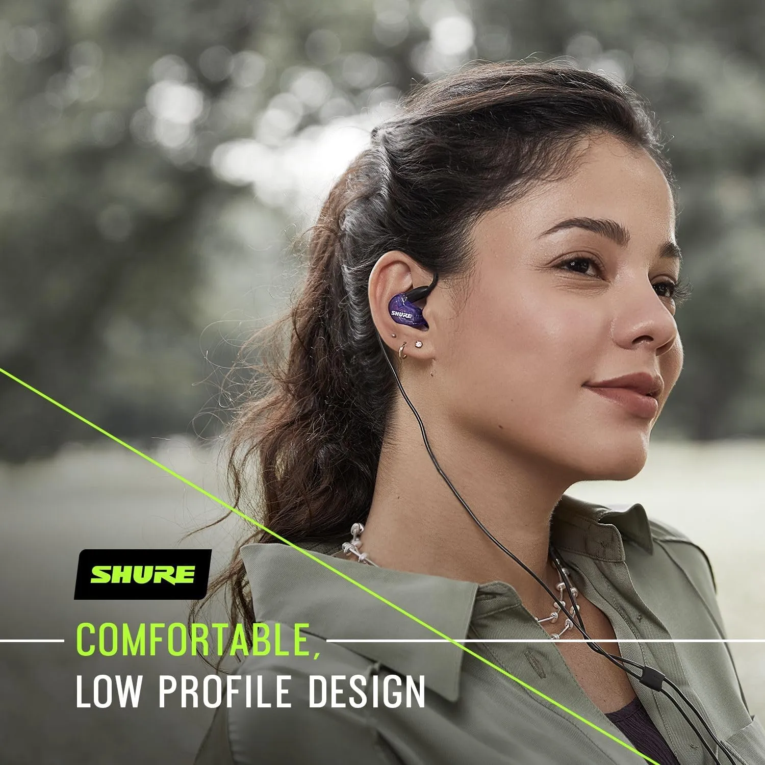 Shure SE215 Special Edition PRO Wired Earbuds, Professional Sound Isolating Earphones, Clear with Deep Bass, Single Dynamic MicroDriver, for Music, Gaming, & Calls - Purple