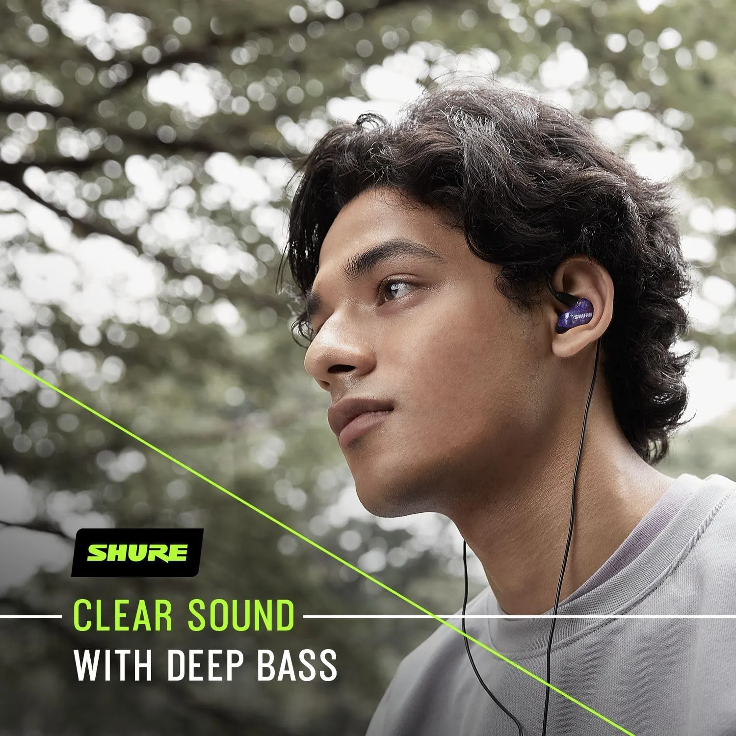 Shure SE215 Special Edition PRO Wired Earbuds, Professional Sound Isolating Earphones, Clear with Deep Bass, Single Dynamic MicroDriver, for Music, Gaming, & Calls - Purple