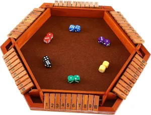 Shut The Box Game Wooden Board Math Game for Parties Family Gatherings Visible Numbers Easy to Use Craftsmanship Multi Player Fun