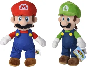 Simba Toys Official Super Mario Bros Soft Toy, Mario and Luigi 20cm Set