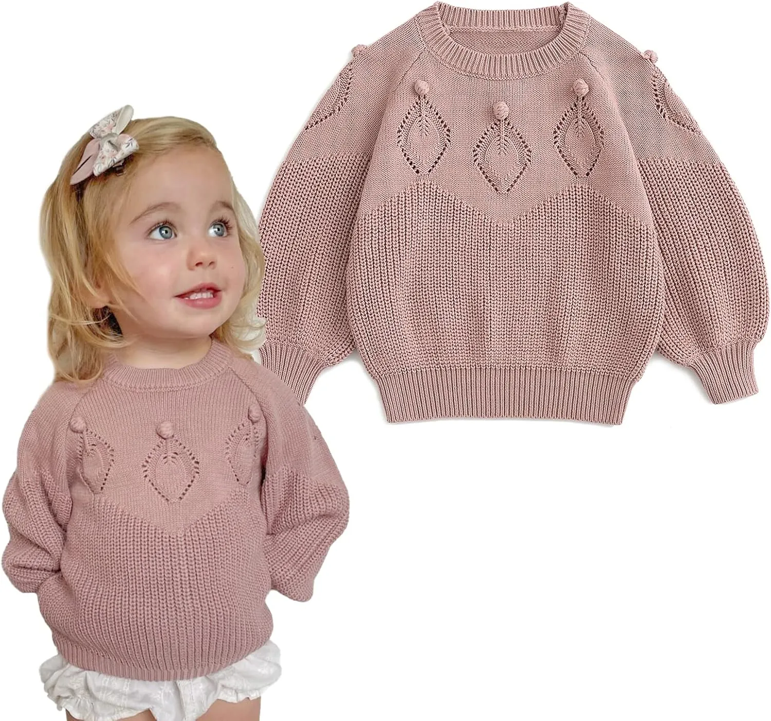 Simplee kids Baby Pullover Sweater Valentines Outfit Love Embroidery Knit Sweaters Coat for Autumn Fall and Winter