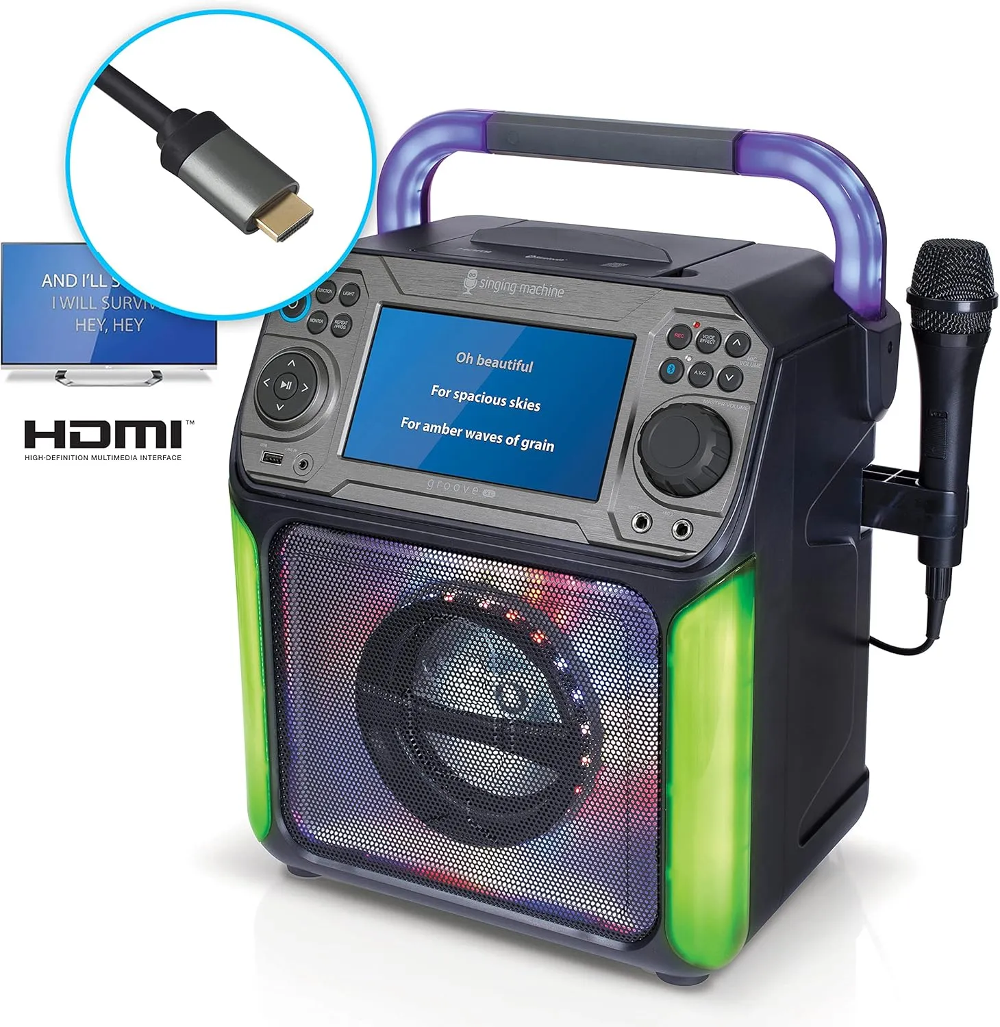 Singing Machine Karaoke System-Portable, Black (STVG789BK)