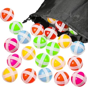 Skylety 30 Pieces Sticky Balls for Fabric Dart Board, Dart Hook and Loop Balls with Storage Bag, Safe Sport Darts Game Accessories for Adults and Teens Indoor Outdoor Party Games, 6 Colors
