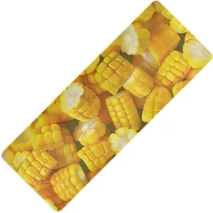 Sliced Corn Realistic Food printed yoga matt for women, natural rubber non slip, with carrying bag tapete para ejercicio 71x26 inches