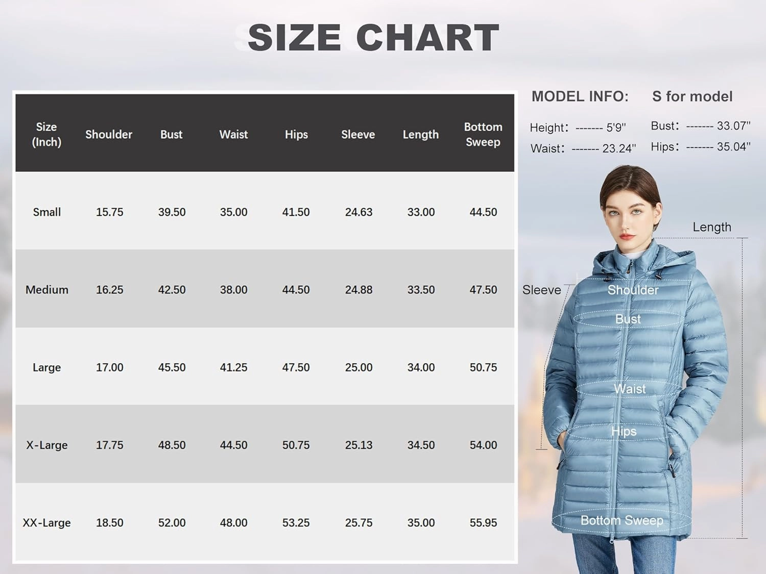 SLOWTOWN Women’s Lightweight Down Puffer Coat Packable Long Down Coat Hood Winter Puffer Jacket