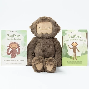 Slumberkins 14" Bigfoot Kin & 2 Board Books Complete Set Bundle | Soft Plush Toy for Ages 0  | Enhances Self-Esteem & Positive Relationships (Bigfoot Kin Plush   2 Board Books)