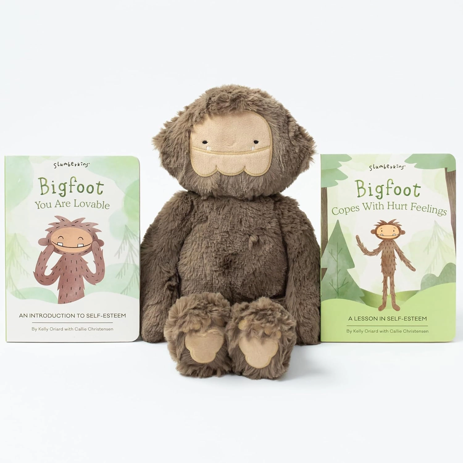 Slumberkins 14" Bigfoot Kin & 2 Board Books Complete Set Bundle | Soft Plush Toy for Ages 0  | Enhances Self-Esteem & Positive Relationships (Bigfoot Kin Plush   2 Board Books)