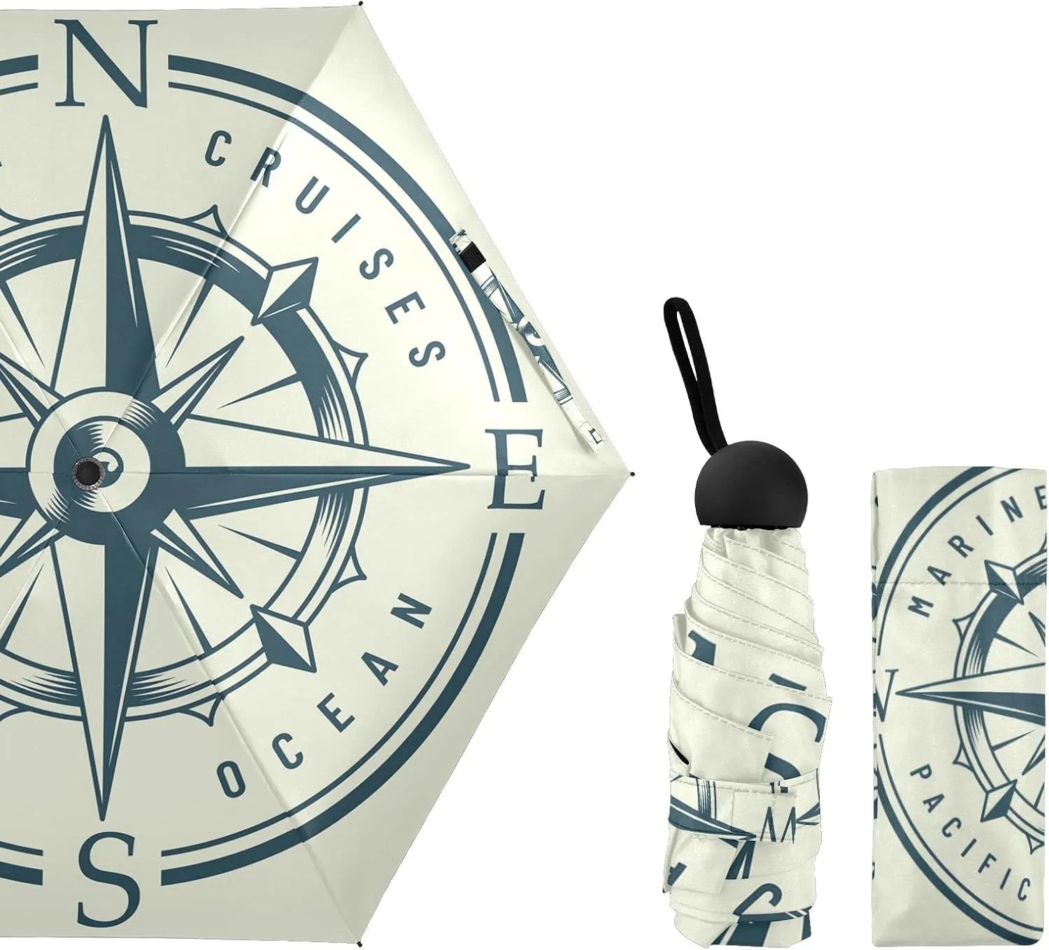Small Mini Anti-UV Compact Travel Umbrella, 5 Folding Ultra-Light Umbrella, 6 Ribs Pocket Windproof Foldable Vinyl Parasol
