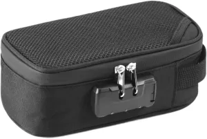Smell Proof Bag with Combination Lock Premium Odorless Travel Storage Case for Festival Outdoor Gift, Medicine Lock Box Tobacco Pipe Pouch Bag That Blocks Out Smells And Strong Odors (Black)