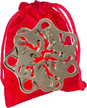 Snow Hanayama Brain Teaser Puzzle - New 2020 - with Bonus RED Velveteen Drawstring Pouch - Bundled Items