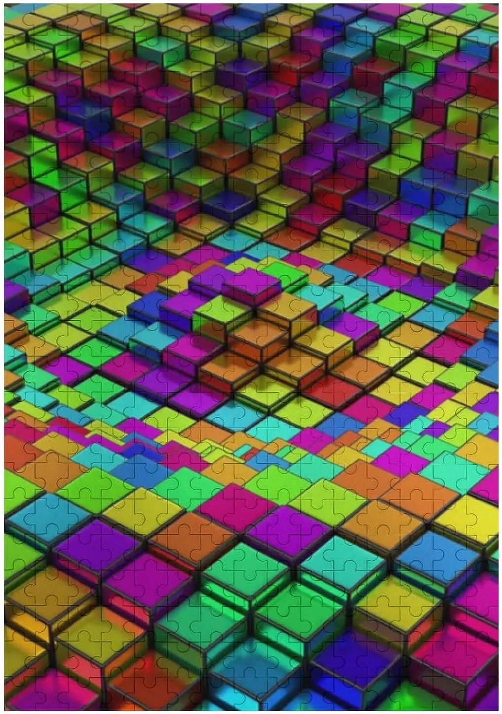 Soft Cube Pattern DIY Wooden Puzzle Adult Picture Puzzles Colorful Home Decoration Creative Gifts 300 PCS