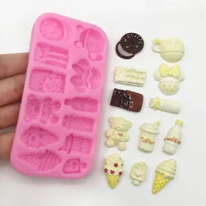 Soft Silicone Food Re-Ment Mold Chocolate Fondant Diy Making Tool Cake Decorating Cookie Plug-In Candy Toy