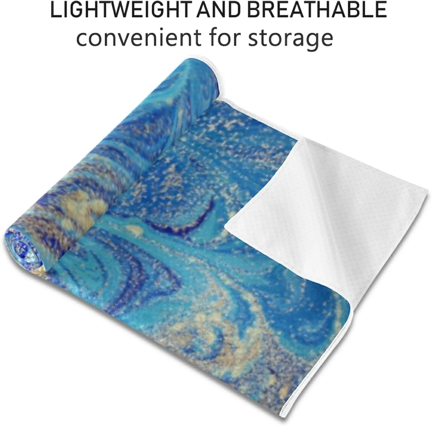 Soft Sweat Absorbent Non Slip Yoga Mat Towel, Durable Folding Workout Towel for Pilates Exercise, Fitness Mat Towel with Bag