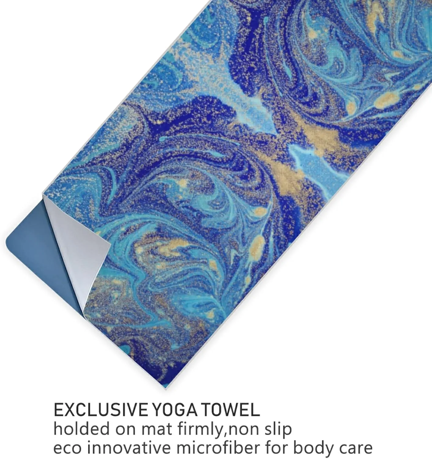 Soft Sweat Absorbent Non Slip Yoga Mat Towel, Durable Folding Workout Towel for Pilates Exercise, Fitness Mat Towel with Bag