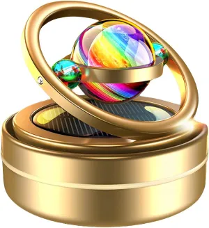 Solar Celestial Fidget Spinner, Lucky Car Decoration, Automatic Sun Powered Home Office & Automotive Accessories, Father's Day Birthday Gift Exchange, Aroma Diffuser Perfume Not Included (Galaxy Gold)