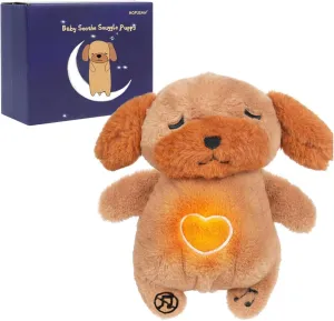 Soothe Snuggle Dog Plush, Soothing Breathing Dog Stuffed Animal for Anxiety Adults and Kids, Lights Music and Realistic Breathing Motion