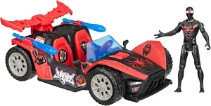 SPIDER-MAN Marvel VenomVersus Epic World of Action Miles Morales Remix Blast Racer 4-Inch (10 CM) Figure & Toy Car, Accessories, Super Hero Toys, 4 
