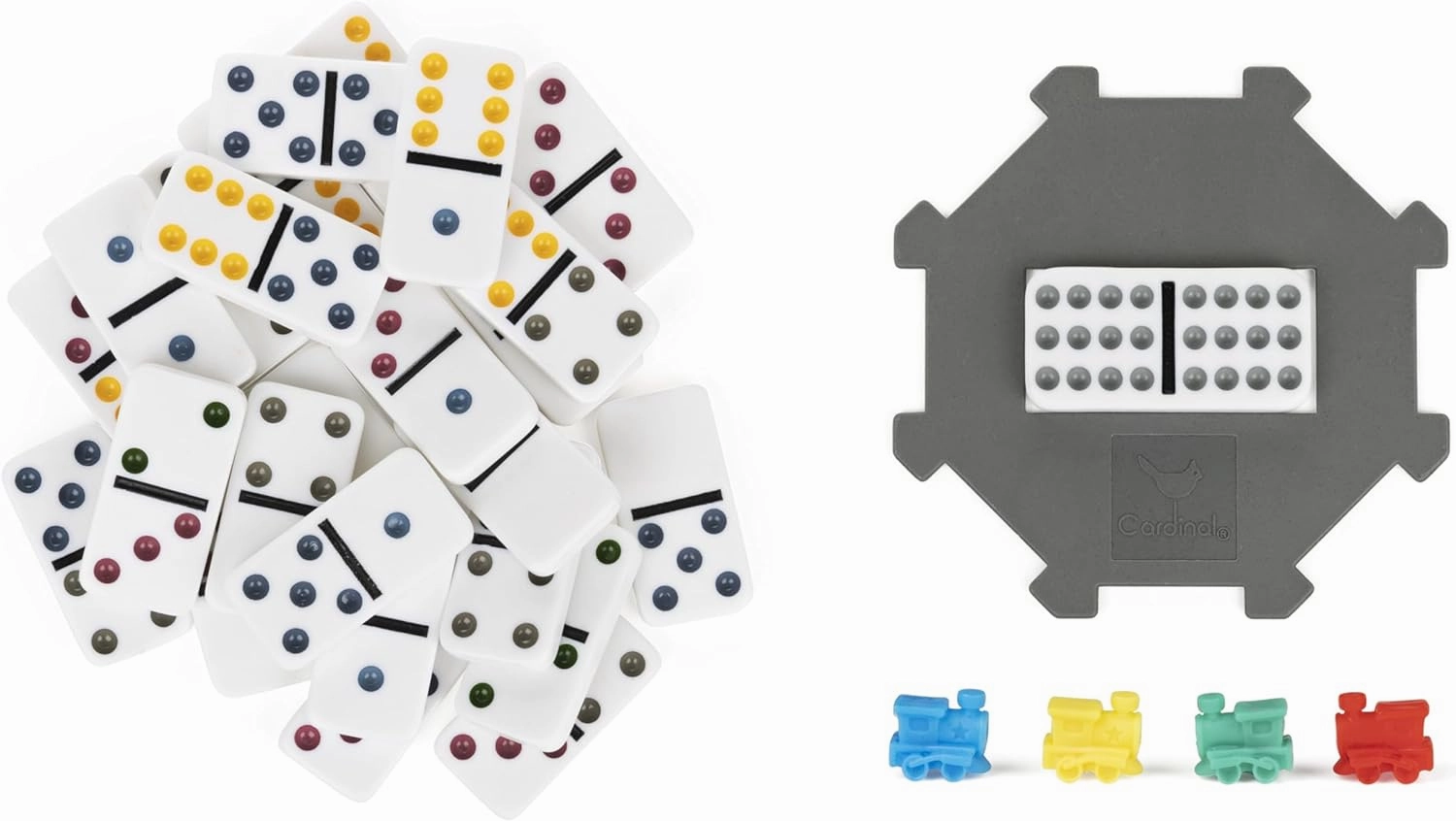Spin Master Games, Cardinal Classics Double 15 Dominoes Set in Storage Tin, Family Board Games, 2-6 Players, for Ages 8 & Up