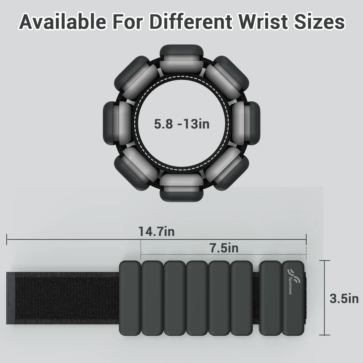 Sportneer Wrist & Ankle Weights for Women Men - 1 Pair (1 lb/2 lb Each) | Adjustable Weighted Bracelet Silicone Bangles for Yoga, Dance, Pilates, Cardio, Aerobics, Gym, Pool Exercises and Jogging