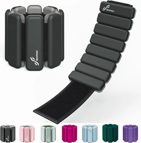 Sportneer Wrist & Ankle Weights for Women Men - 1 Pair (1 lb/2 lb Each) | Adjustable Weighted Bracelet Silicone Bangles for Yoga, Dance, Pilates, Cardio, Aerobics, Gym, Pool Exercises and Jogging