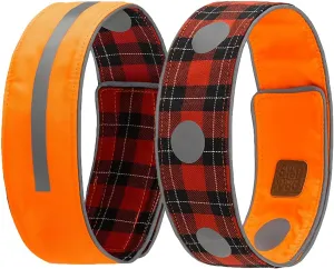 SPOT THE DOG! Reflective Dog Collar - Adjustable Pet Collars, Safe, Durable, Comfortable Dog Walking Accessories for Medium Dog, Hunting Dog, Puppy, Boy, Girl Dog Collars (Blaze Orange, Red Plaid, M)
