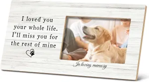 SRADMO Pet Memory Picture Frame,Pet Dog Cat Memorial 12×6 inch Wooden Tabletop Photo Frame for Pet Owners,Pet Loss Sympathy Gift,Sympathy Gifts for Loss Of Dog,Passed Away Dog Memorial Gifts