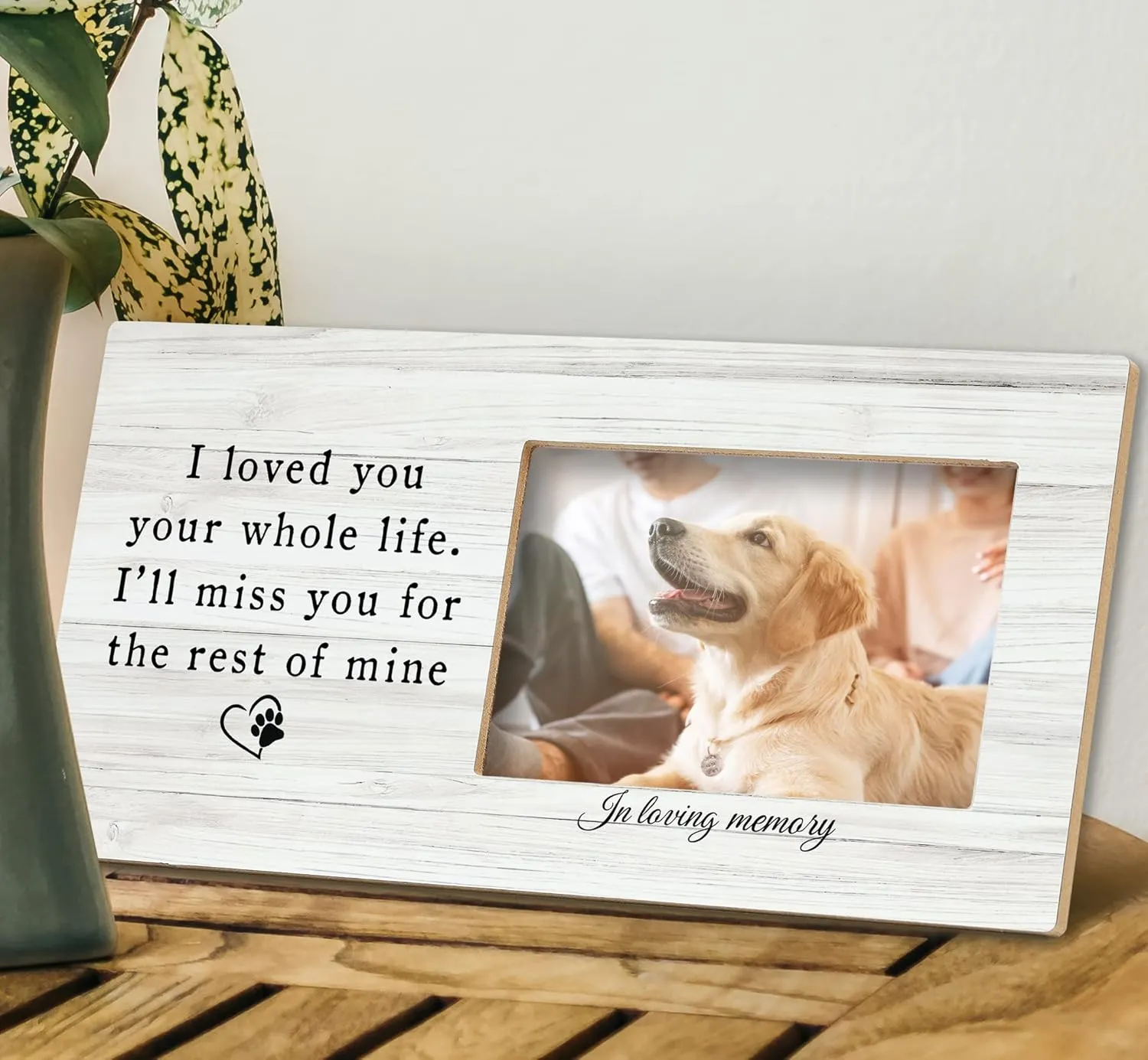 SRADMO Pet Memory Picture Frame,Pet Dog Cat Memorial 12×6 inch Wooden Tabletop Photo Frame for Pet Owners,Pet Loss Sympathy Gift,Sympathy Gifts for Loss Of Dog,Passed Away Dog Memorial Gifts