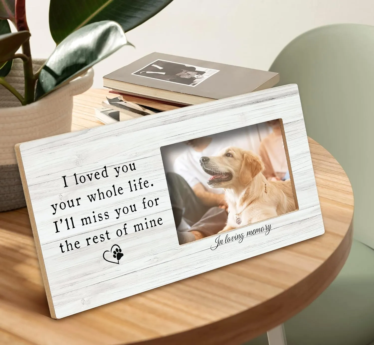 SRADMO Pet Memory Picture Frame,Pet Dog Cat Memorial 12×6 inch Wooden Tabletop Photo Frame for Pet Owners,Pet Loss Sympathy Gift,Sympathy Gifts for Loss Of Dog,Passed Away Dog Memorial Gifts