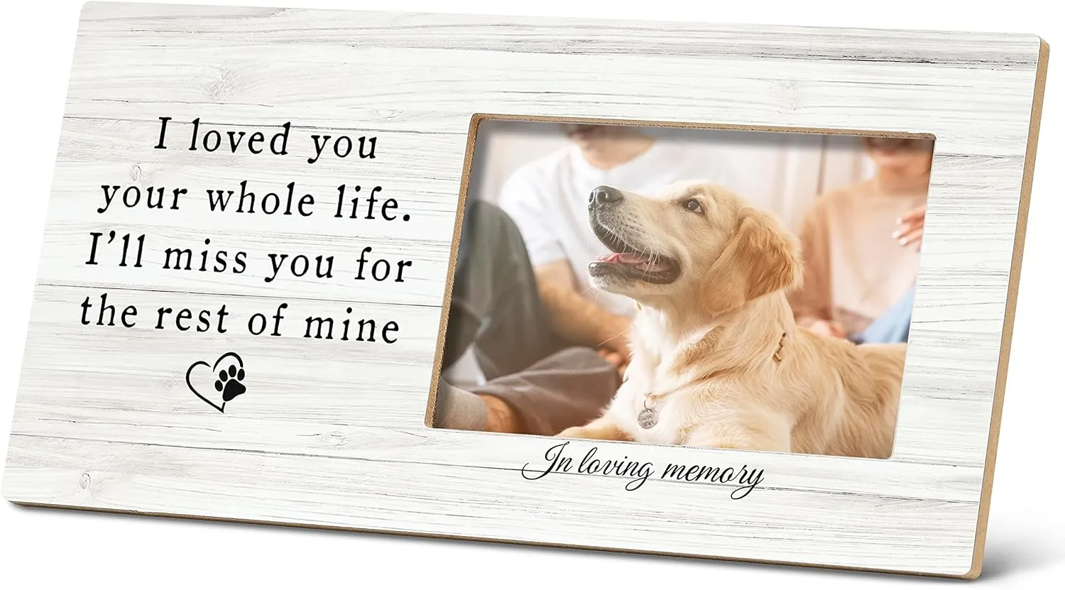 SRADMO Pet Memory Picture Frame,Pet Dog Cat Memorial 12×6 inch Wooden Tabletop Photo Frame for Pet Owners,Pet Loss Sympathy Gift,Sympathy Gifts for Loss Of Dog,Passed Away Dog Memorial Gifts