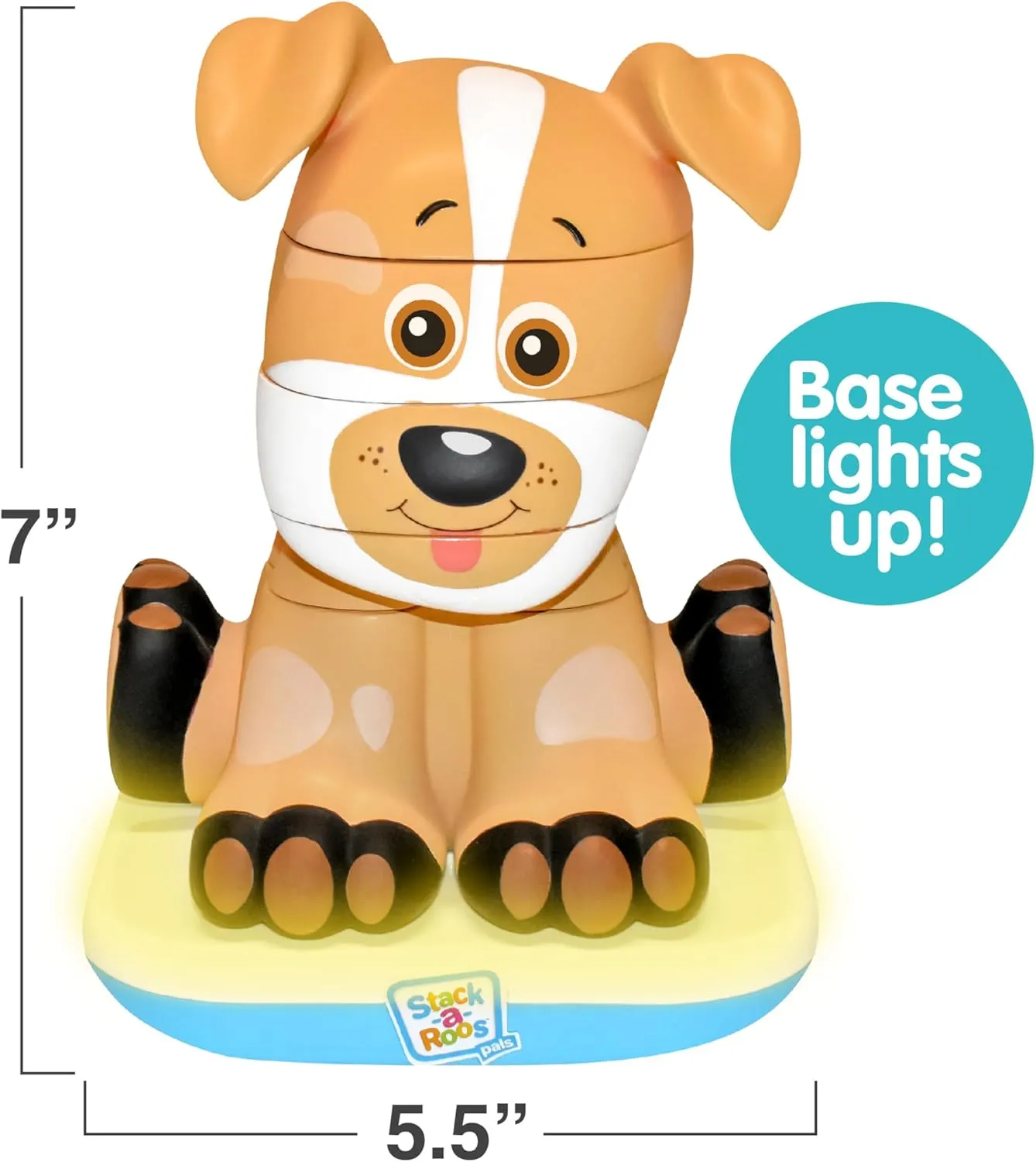 Stack-a-Roos Labrador Puppy by Salus Brands - Animal Stacking Toy, Educational Early Learning Toy for Infants Babies Toddlers, Age 12  Months - Great Baby Gifts, STEM Toy