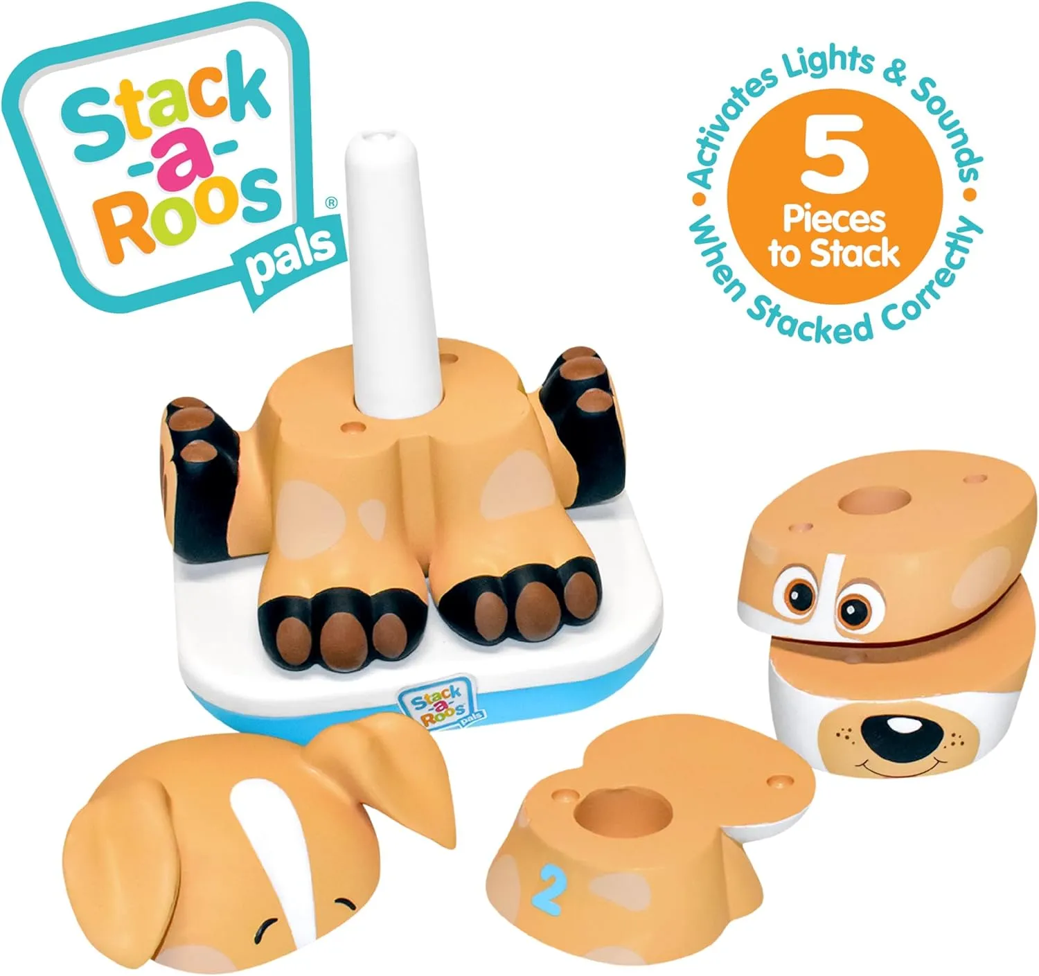 Stack-a-Roos Labrador Puppy by Salus Brands - Animal Stacking Toy, Educational Early Learning Toy for Infants Babies Toddlers, Age 12  Months - Great Baby Gifts, STEM Toy