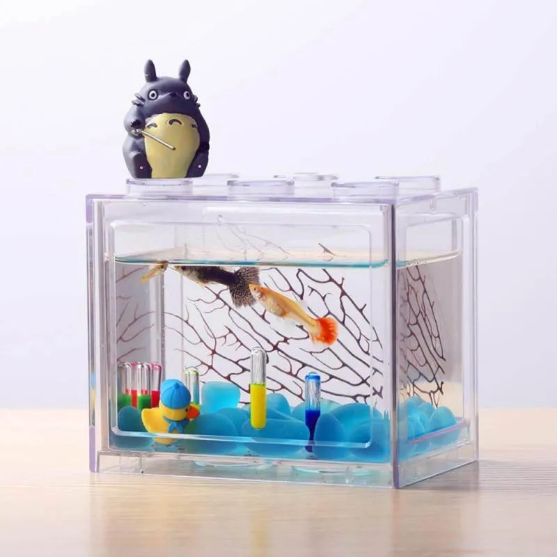 Stackable Mini Aquarium - Creative Desktop Décor for Home Office