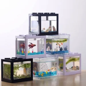 Stackable Mini Aquarium - Creative Desktop Décor for Home Office
