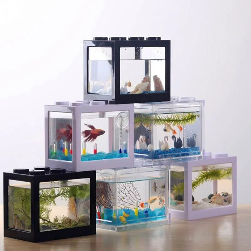 Stackable Mini Aquarium - Creative Desktop Décor for Home Office