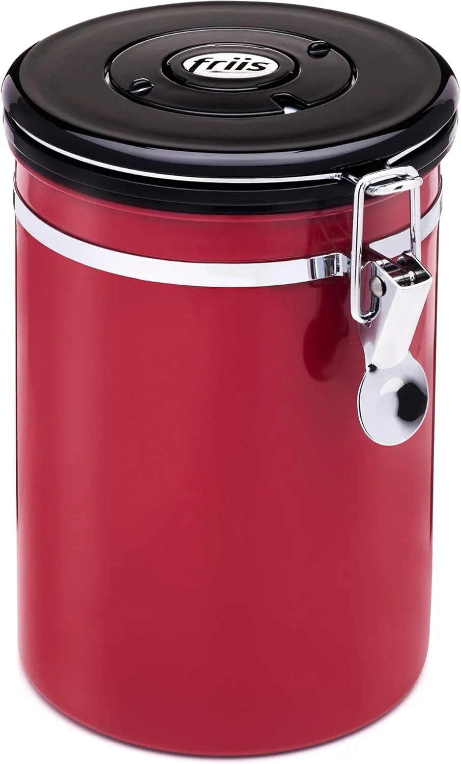 Stainless Steel Coffee Vault, Airtight Container, Portable Kitchen Storage, 16-Ounce Vault Jar, Red