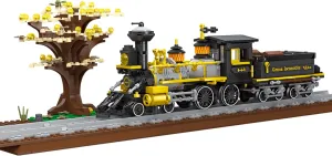 Steam Train Building Blocks Kit, Golden Steam Locomotive Train Model Construction Toys with Track, Display Home Decorations Collection for Adults and Teens Birthday Gifts 950 Pcs