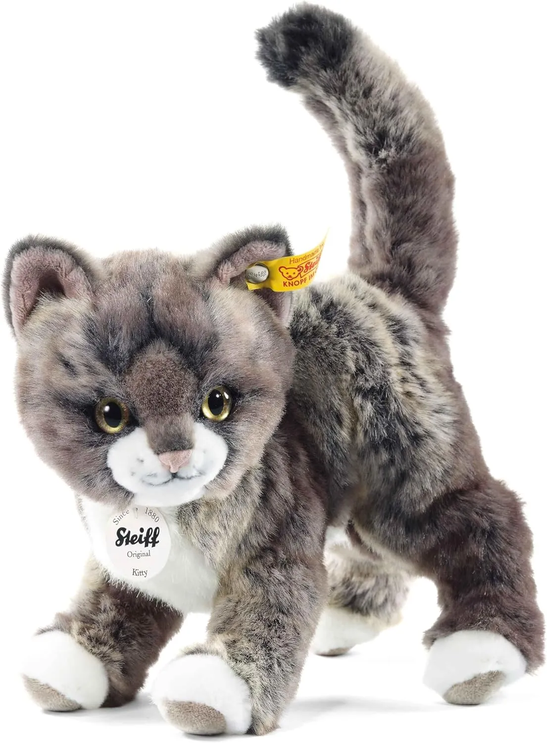 Steiff Kitty Cat, Grey/Beige (099335), 10 inches