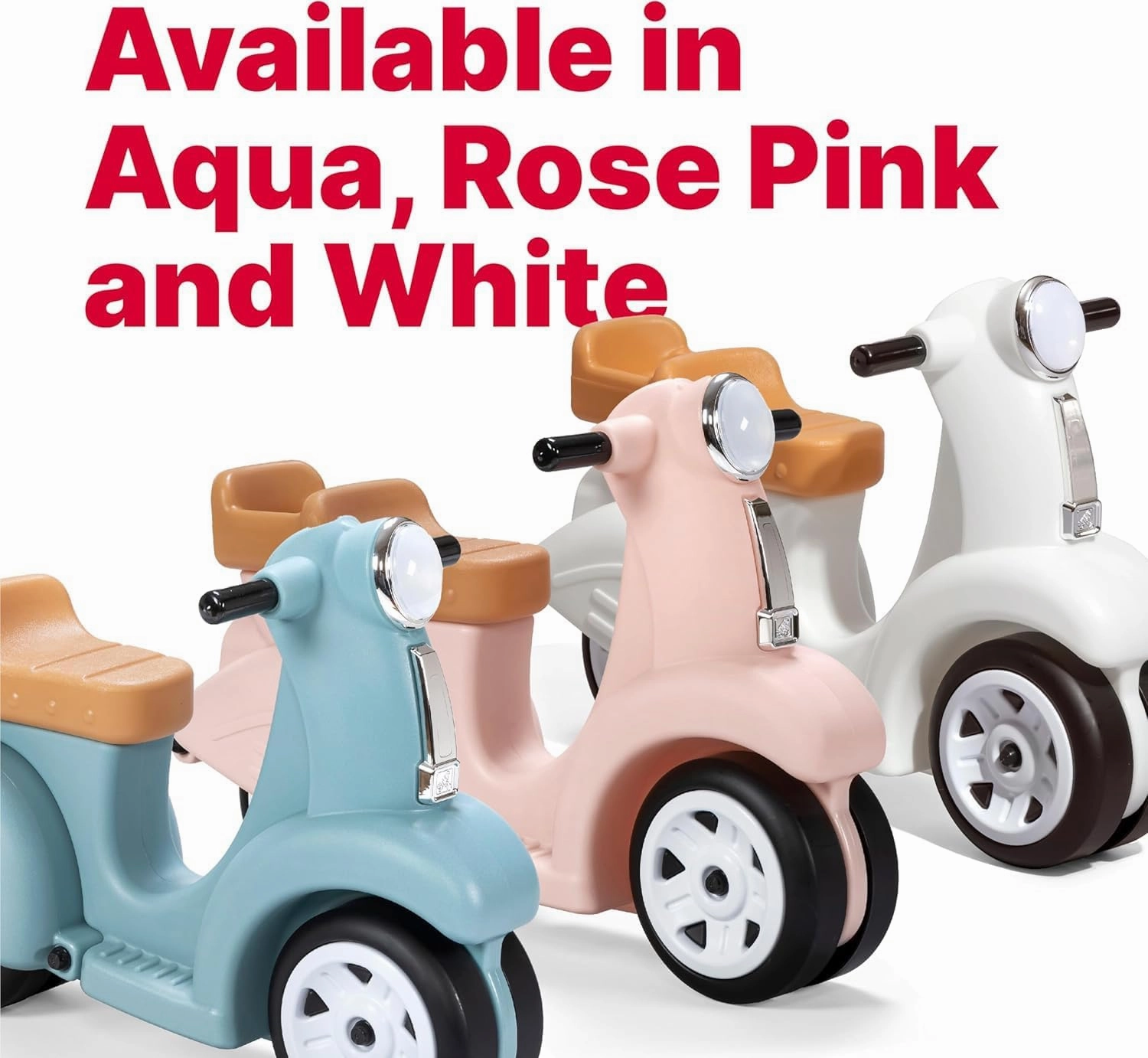 Step2 Ride Along Scooter Kids Push Car, Foot Powered Ride On Toy, Practice Balance with 4 Wheels, Made of Durable Plastic, Max Weight 40 lbs., For Toddlers 1.5-4 Years Old, Rose Pink