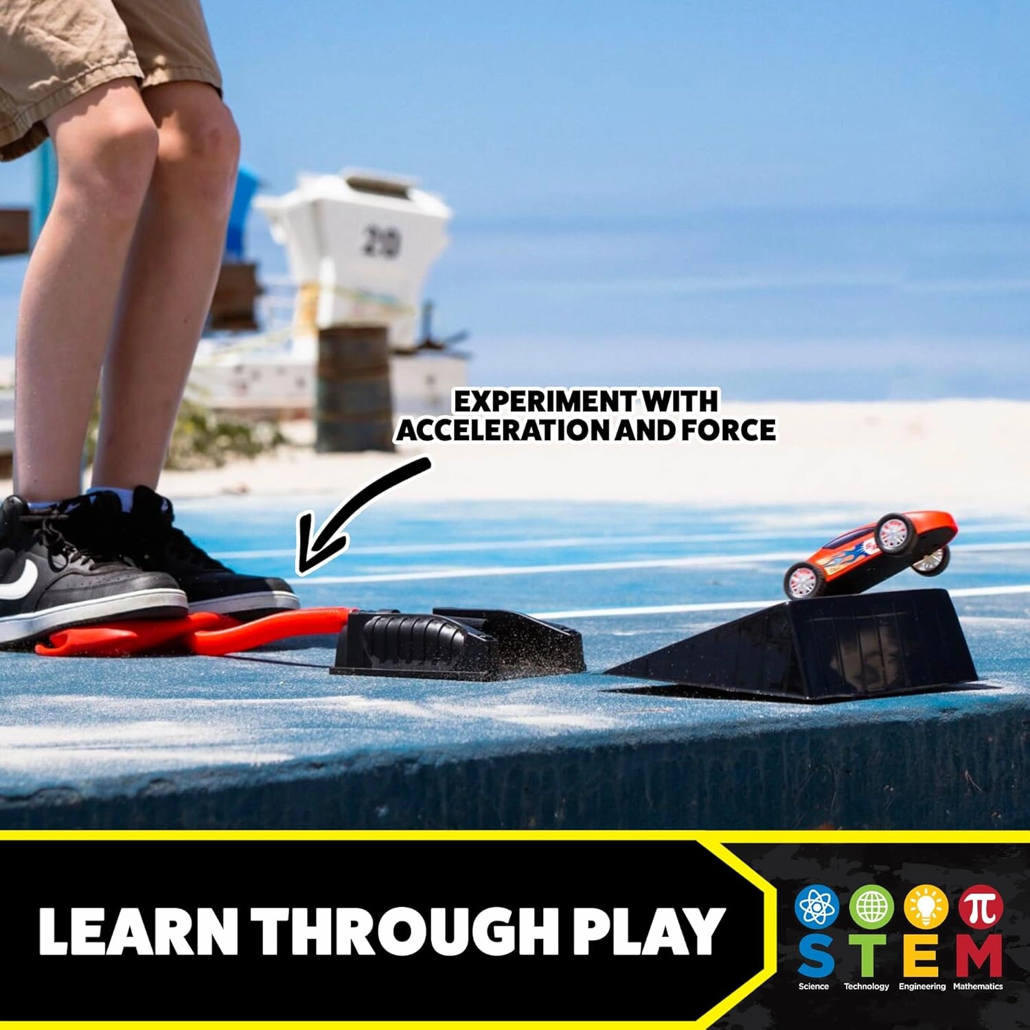 Stomp Racers Air Powered Race Cars by Stomp Rocket, Single Racer Pack - Stomp Racers Toy Car Launcher - Fun Backyard & Outdoor Multi-Player Kids Toys Gifts for Boys, Girls & Toddlers