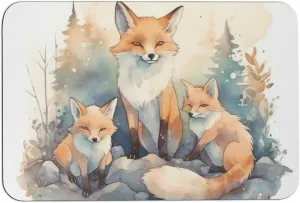 Stone Bath Mat,Watercolor Fox Print Diatomaceous Earth Bath Mat,Bathroom Mat Quick Dry Non-Slip,Super Absorbent Stone Bath Mats for Bathroom Shower Floor Kitchen Counter,Easy to Clean 23.6x15.7”