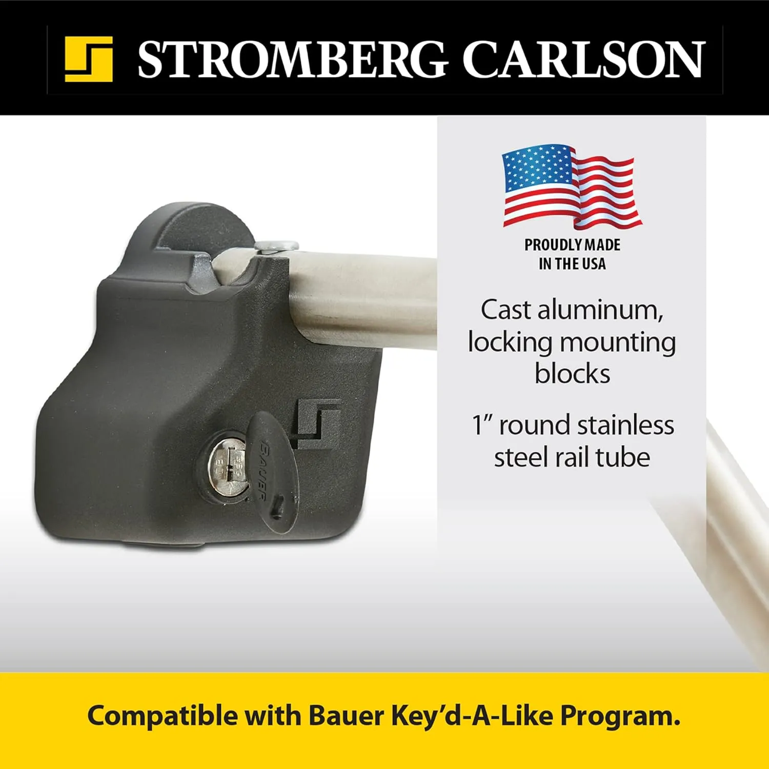 Stromberg Carlson AC-530L Locking Commercial Rail - Mobile Equipment Support - RV Camping Accessories and Travel Trailer Accessories for Step Ladder- 200 lbs Capacity - 25.5" Extension, 39" Height
