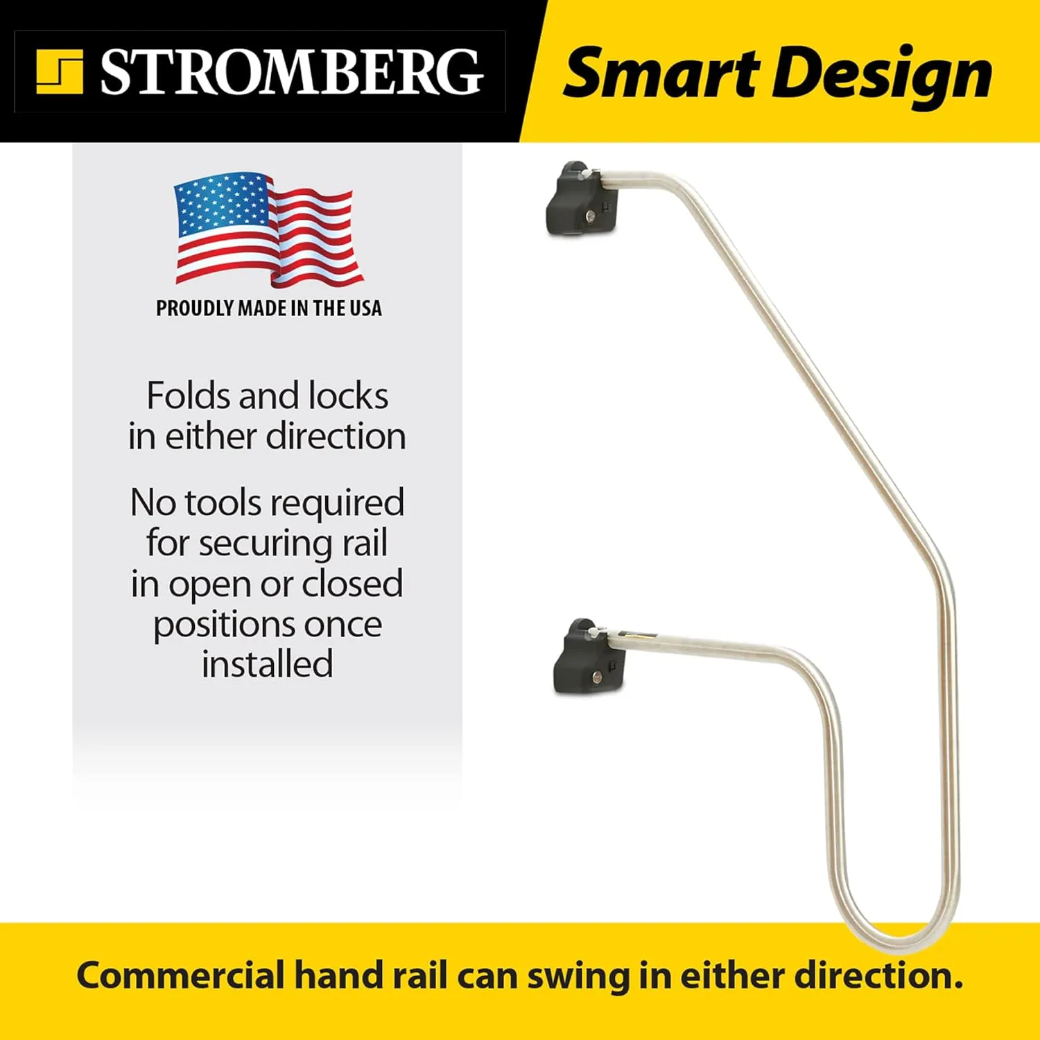 Stromberg Carlson AC-530L Locking Commercial Rail - Mobile Equipment Support - RV Camping Accessories and Travel Trailer Accessories for Step Ladder- 200 lbs Capacity - 25.5" Extension, 39" Height